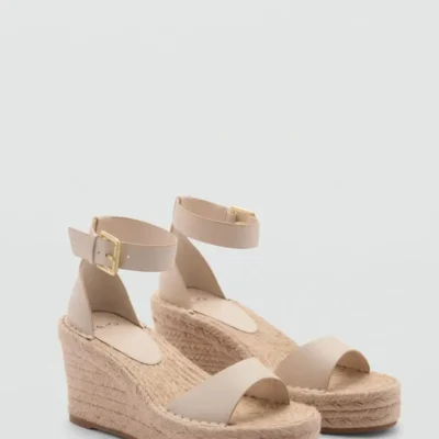 کفش صندل زنانه با پاشنه کوتاه و بند دار برند MANGO - 7436