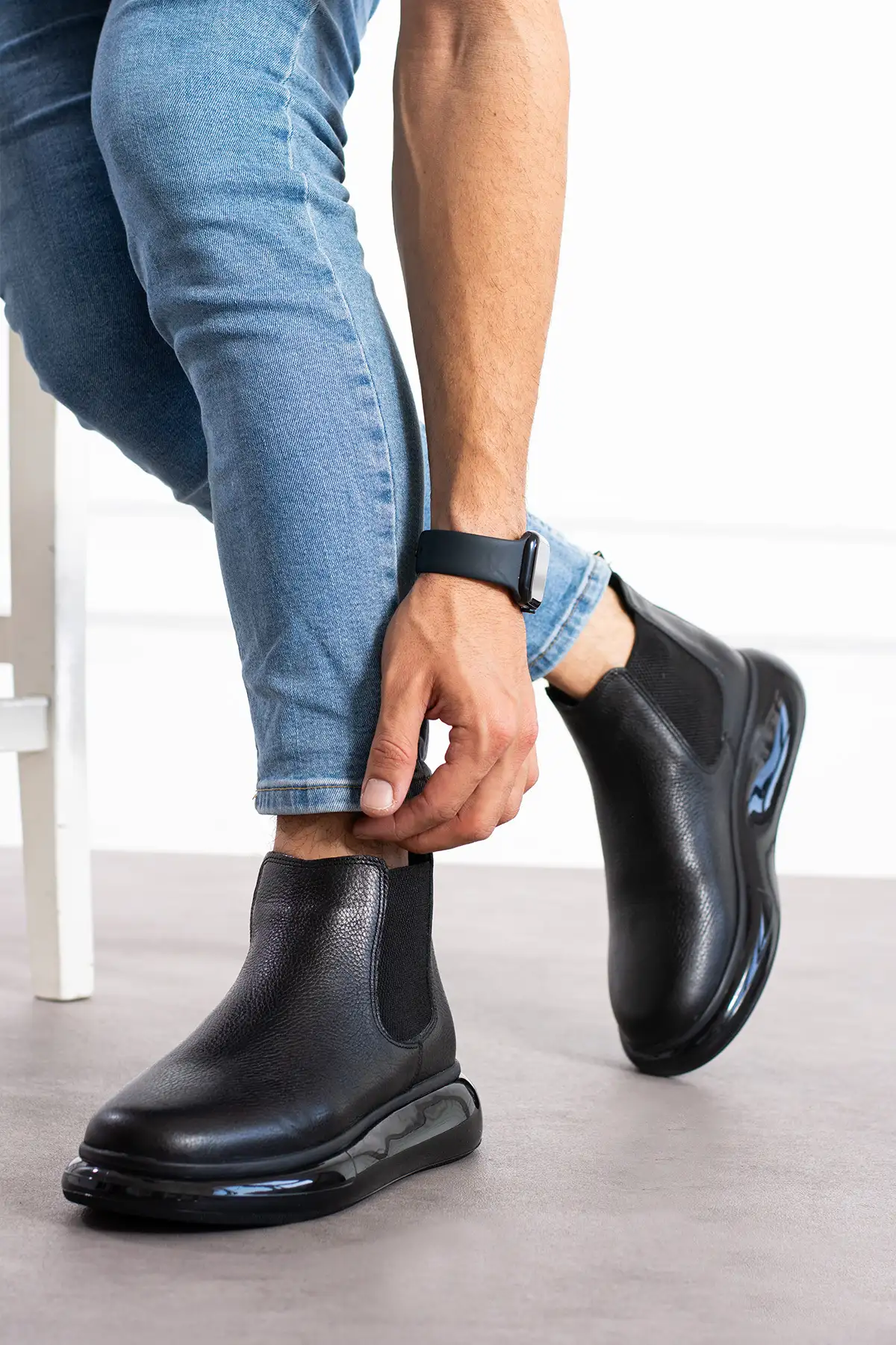 بوت مردانه  مشکی چرم طبیعی فلوتری مدل آنجلس  برند Safari Ayakkabı - 7598 بوت مردانه مشکی چرم طبیعی فلوتری مدل آنجلس برند Safari Ayakkabı - 7598