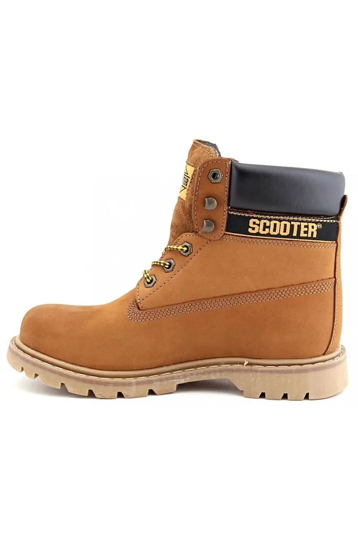 بوت مردانه کفش  کار M5130 ضدآب و جدید با روکش چرم رنگ دارچینی برند Scooter - 7599 بوت مردانه کفش کار M5130 ضدآب و جدید با روکش چرم رنگ دارچینی برند Scooter - 7599