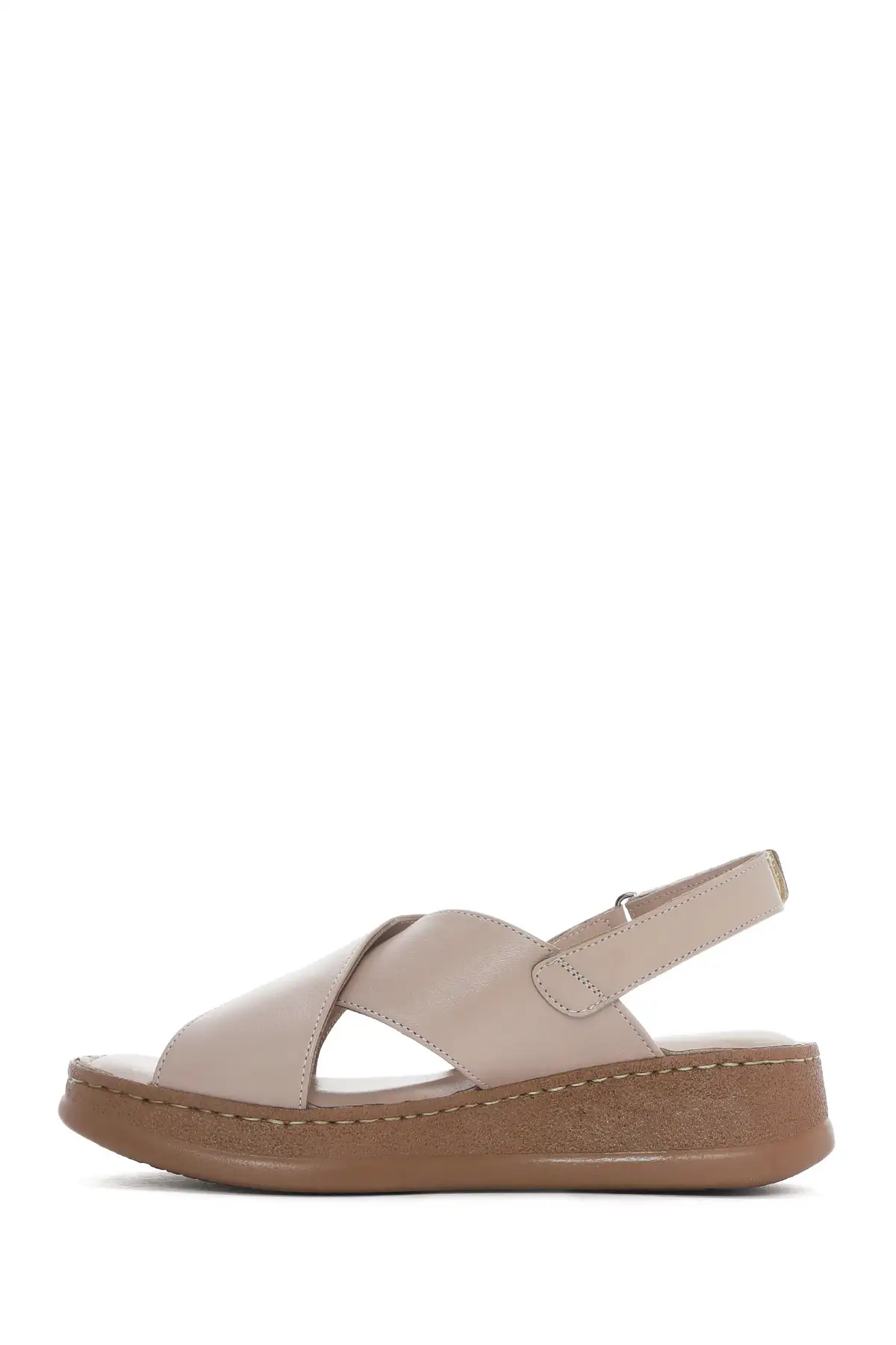 کفش صندل زنانه بند دار با کفی ضخیم از چرم طبیعی، راحتی 25SFD321718 برند Derimod - 8265