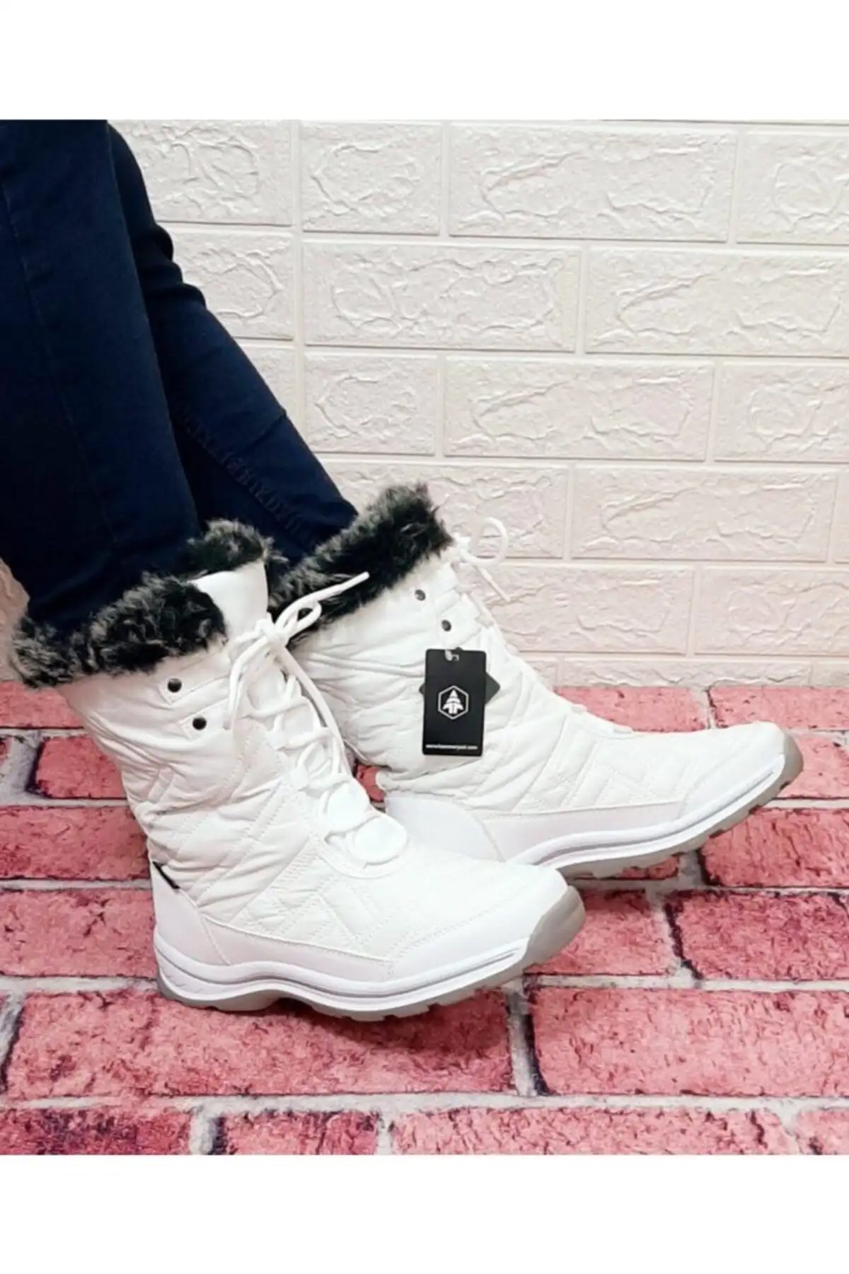 بوت و نیم بوت زنانه چکمه  برفکشی با پارچه چتر سفید رنگ، ضدآب  دارای داخل پشمی برند Hammer Jack - 8099 بوت و نیم بوت زنانه چکمه برفکشی با پارچه چتر سفید رنگ، ضدآب دارای داخل پشمی برند Hammer Jack - 8099