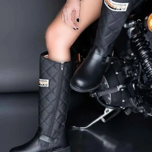 بوت و نیم‌ بوت زنانه چکمه چرمی لاکنیا - مشکی برند Harley Davidson - 7564