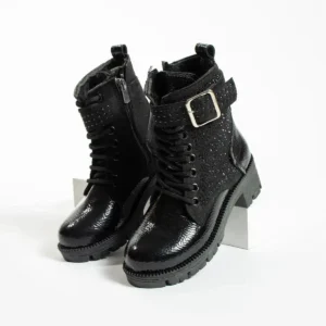 بوت و نیم‌ بوت زنانه کفش چکمه‌ای مشکی دخترانه برند galya shoes - 7839