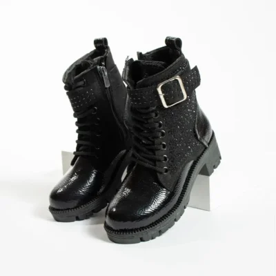 بوت و نیم‌ بوت زنانه کفش چکمه‌ای مشکی دخترانه برند galya shoes - 7839