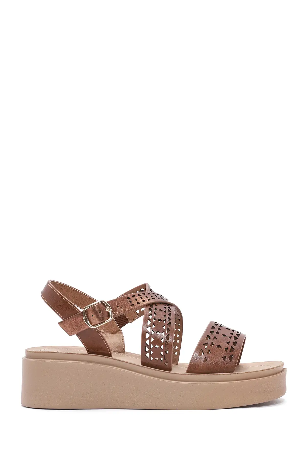 کفش صندل زنانه سندل  با بند دور مچ و کفی ضخیم 25SFE465818 برند Derimod - 8225 کفش صندل زنانه سندل با بند دور مچ و کفی ضخیم 25SFE465818 برند Derimod - 8225