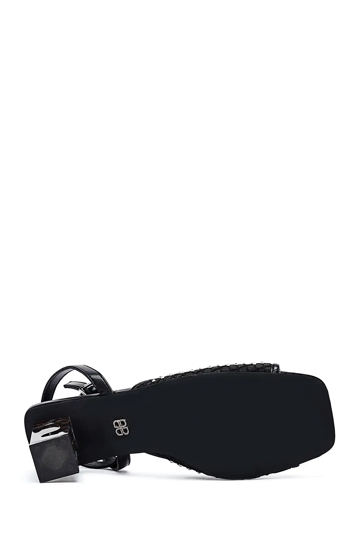 کفش صندل زنانه  پاشنه بلند شفاف مشکی  با بند مچ و تزئینات سنگی برند Derimod - 8243 کفش صندل زنانه پاشنه بلند شفاف مشکی با بند مچ و تزئینات سنگی برند Derimod - 8243