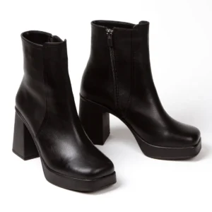 بوت و نیم‌ بوت زنانه مشکی با پاشنه بلند زیپ دار برند MFT AYAKKABI - 7762
