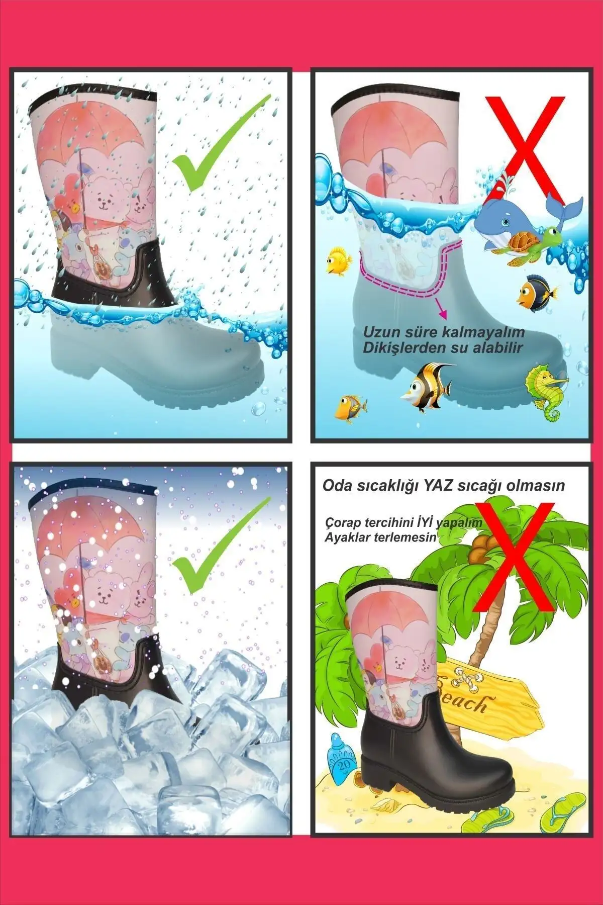 بوت و نیم بوت زنانه چکمه های بارانی راحت  ضد آب با ساق نرم  منعطف برند Sea&Blue - 7688 بوت و نیم بوت زنانه چکمه های بارانی راحت ضد آب با ساق نرم منعطف برند Sea&Blue - 7688