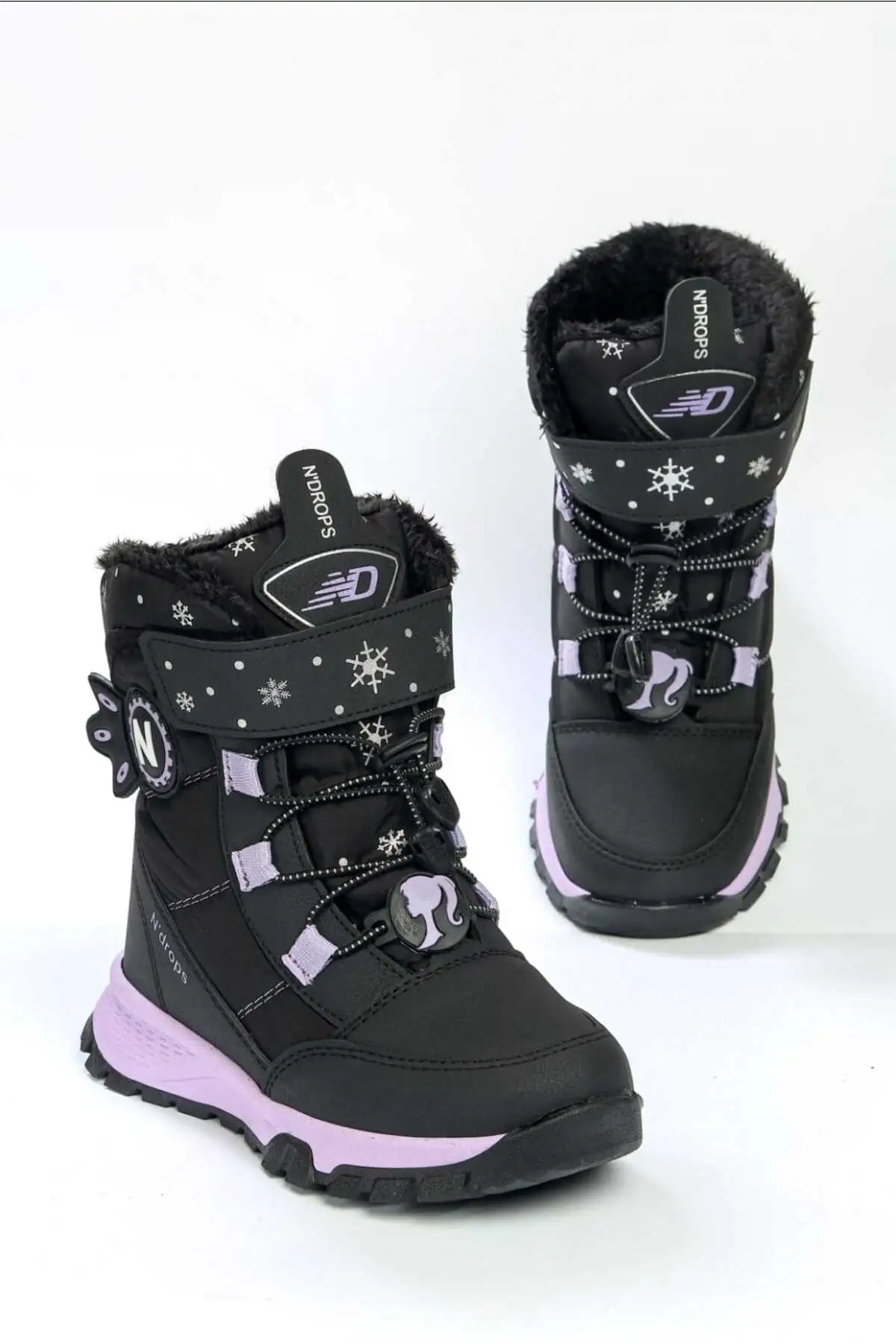 بوت بچگانه کفش برفی دخترانه با زیره ضد لغزش و عایق رطوبت و پوشش پشمی برند PNZ PENZA - 7611