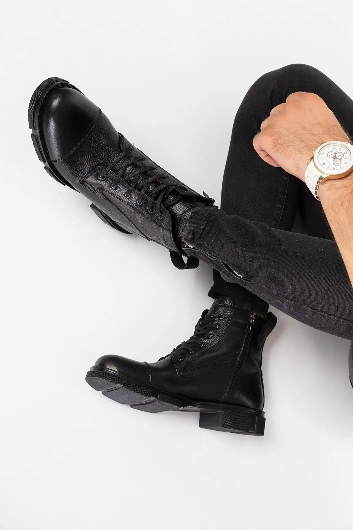 بوت مردانه  چرمی واقعی با داخلی پشمی ضد آب و ضد سرما برند depderi - 7600 بوت مردانه چرمی واقعی با داخلی پشمی ضد آب و ضد سرما برند depderi - 7600