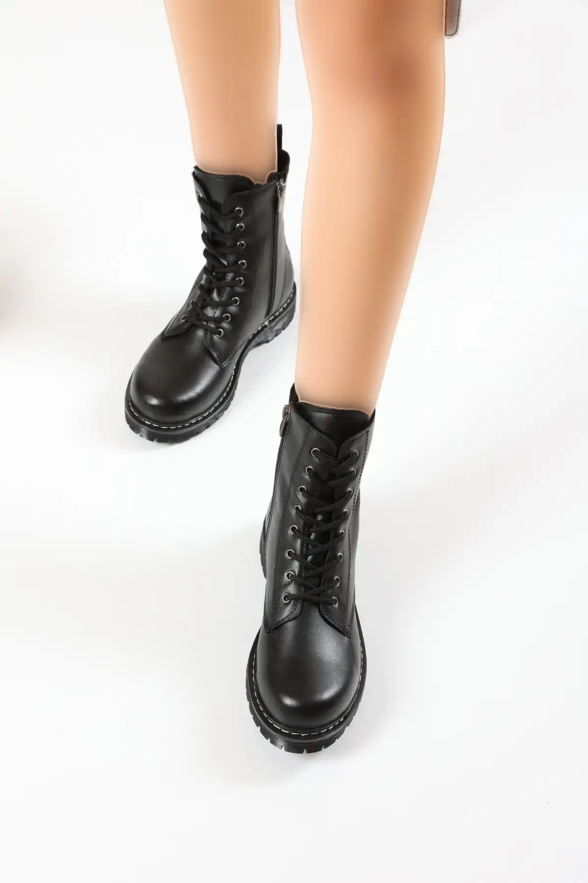 بوت و نیم بوت زنانه چکمه رزمره  مشکی برند Ayax - 7551 بوت و نیم بوت زنانه چکمه رزمره مشکی برند Ayax - 7551