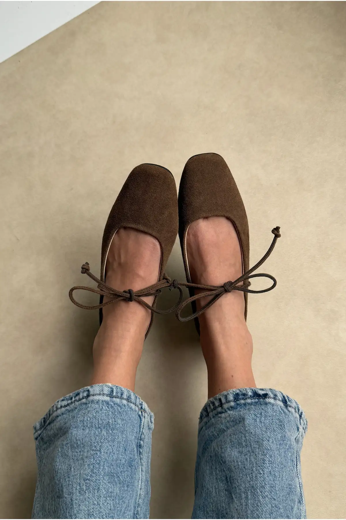 کفش تخت زنانه مدل ببت قهوه‌ای سوئدی برند Mupa Shoes - 8330