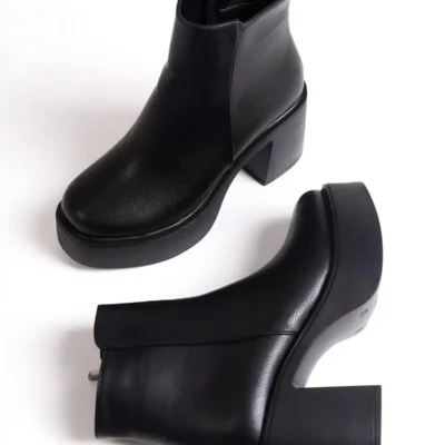 بوت و نیم‌ بوت زنانه پلتفرم ضخیم مشکی هنسز برند Modabuymus - 7757