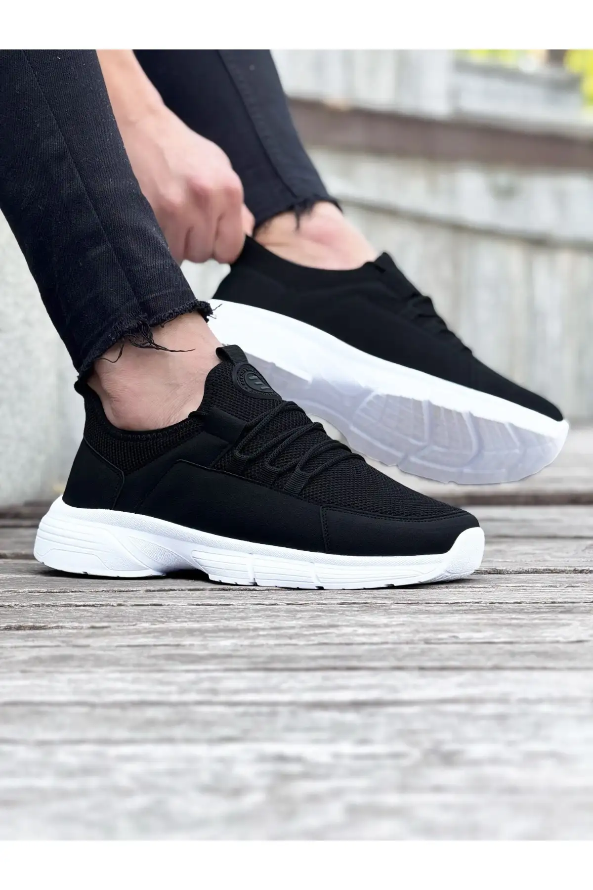 کفش سایز بزرگ مردانه  ورزشی روزمره  مشکی و سفید برند E SPORT - 7871 کفش سایز بزرگ مردانه ورزشی روزمره مشکی و سفید برند E SPORT - 7871