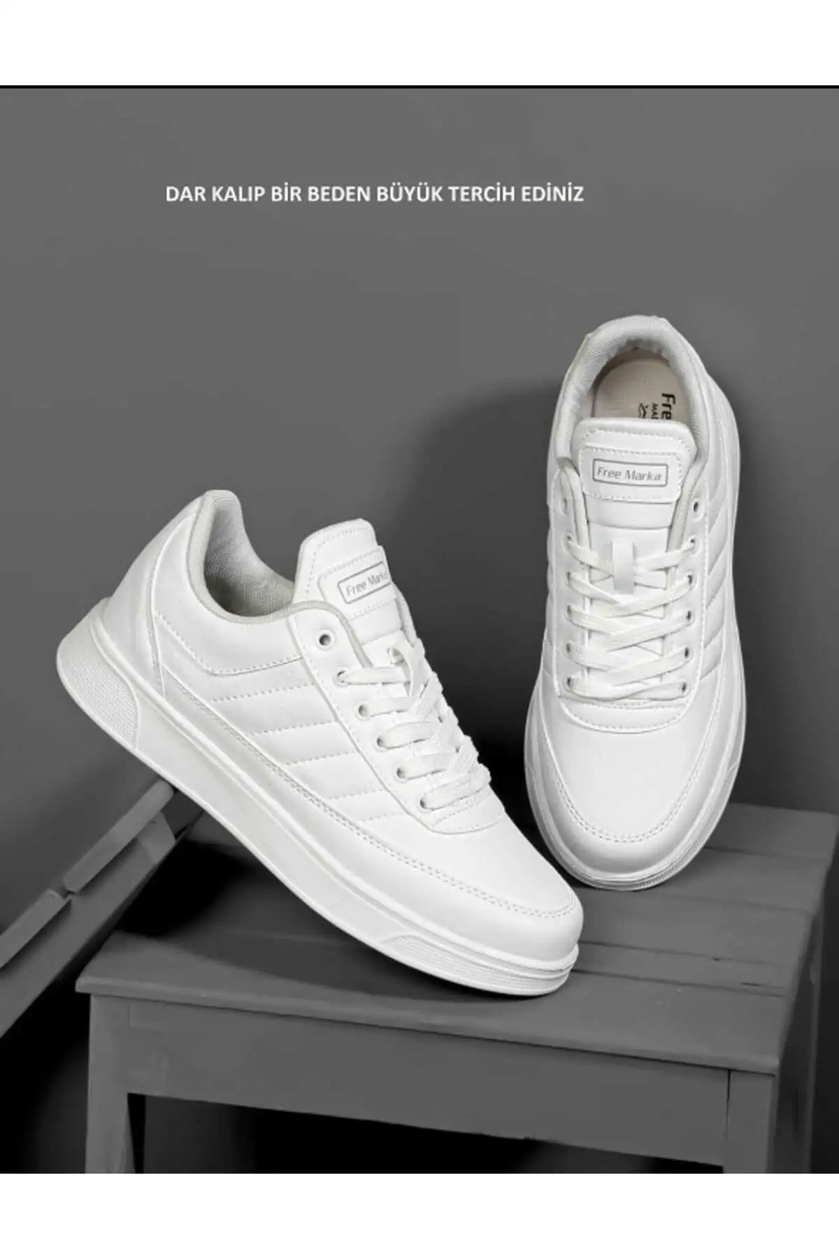 کفش اسپرت مردانه  ورزشی  سفید روزمره با بند و راحتی ارتوپدی برند FREE MARKA - 7731 کفش اسپرت مردانه ورزشی سفید روزمره با بند و راحتی ارتوپدی برند FREE MARKA - 7731