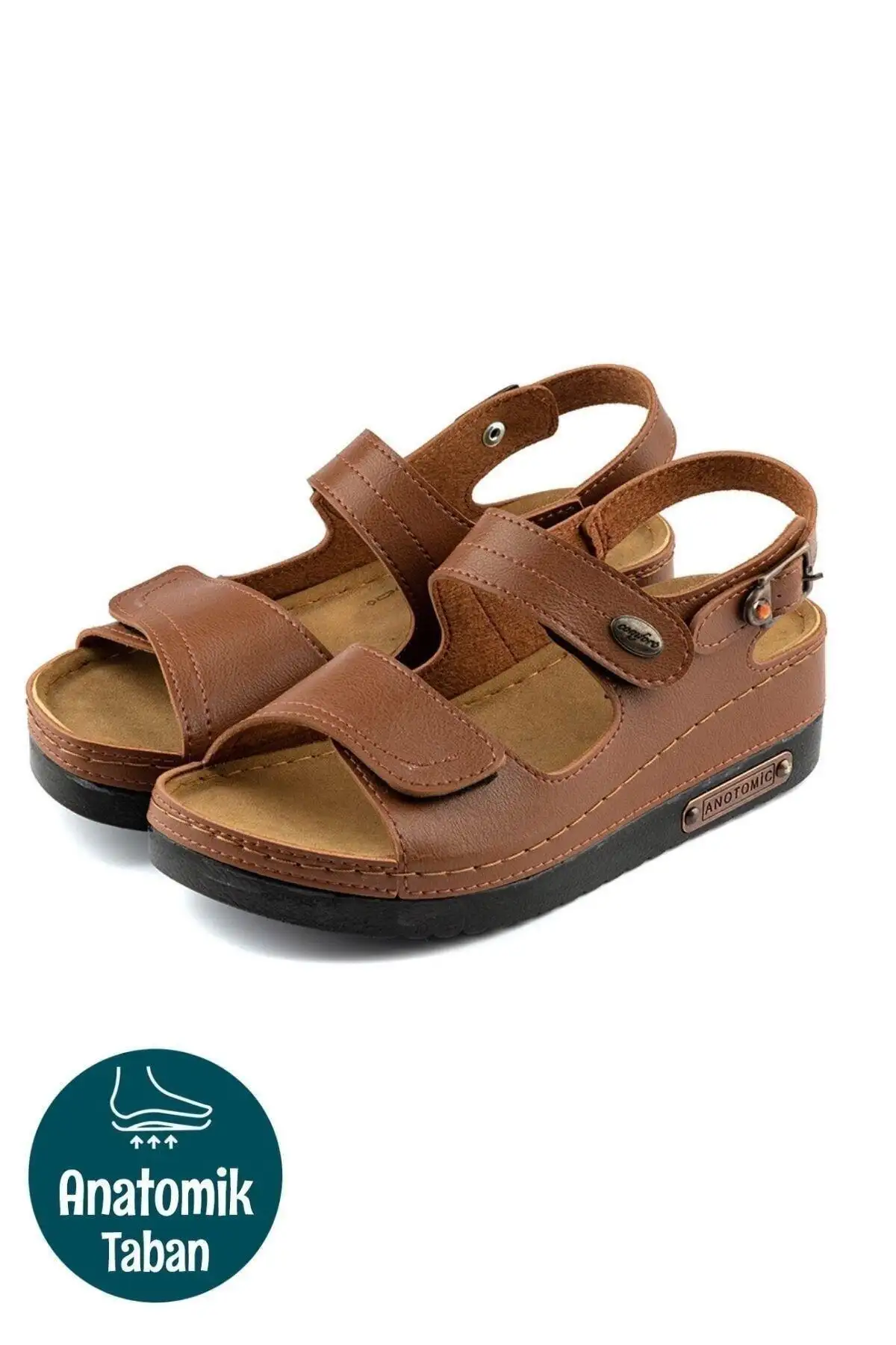 کفش صندل زنانه طبی با کفی آناتومیک و دو بند چسبی با قفل پشتی مناسب استفاده روزمره برند Roy Jones - 8234