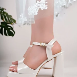 کفش پاشنه‌ بلند زنانه عروس پلتفرم با پاشنه و گوشه‌دار برند Lölük Moda - 7979