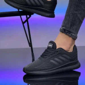 کفش اسپرت مردانه ورزشی ساده مشکی ضدآب با چهار بند و بندی WSB4116 برند Weynes - 7736