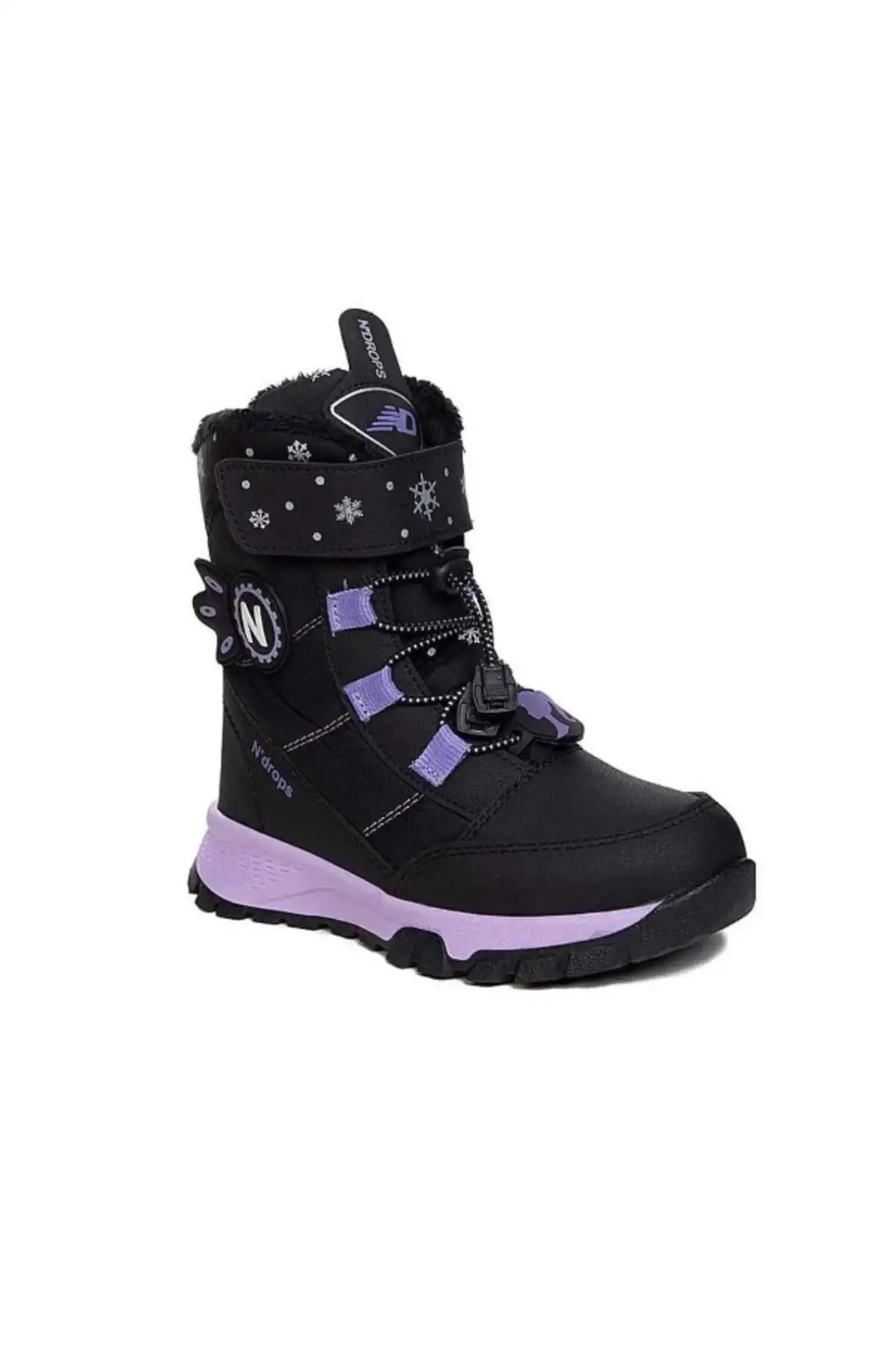 بوت بچگانه کفش برفسازی دخترانه مشکی-بنفش با قابلیت ضدآب، مقاوم و اورتوپدیک، دارای بند چسبی برند Genel Markalar - 7622 بوت بچگانه کفش برفسازی دخترانه مشکی-بنفش با قابلیت ضدآب، مقاوم و اورتوپدیک، دارای بند چسبی برند Genel Markalar - 7622