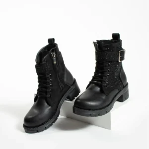 بوت و نیم‌ بوت زنانه کفش پتین مشکی دخترانه برند galya shoes - 7837