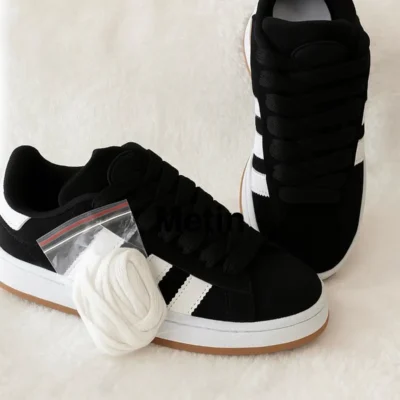 کفش کتانی زنانه اسنیکر مشکی با کفی اورتوپدیک ضد لغزش برند Campus - 7949