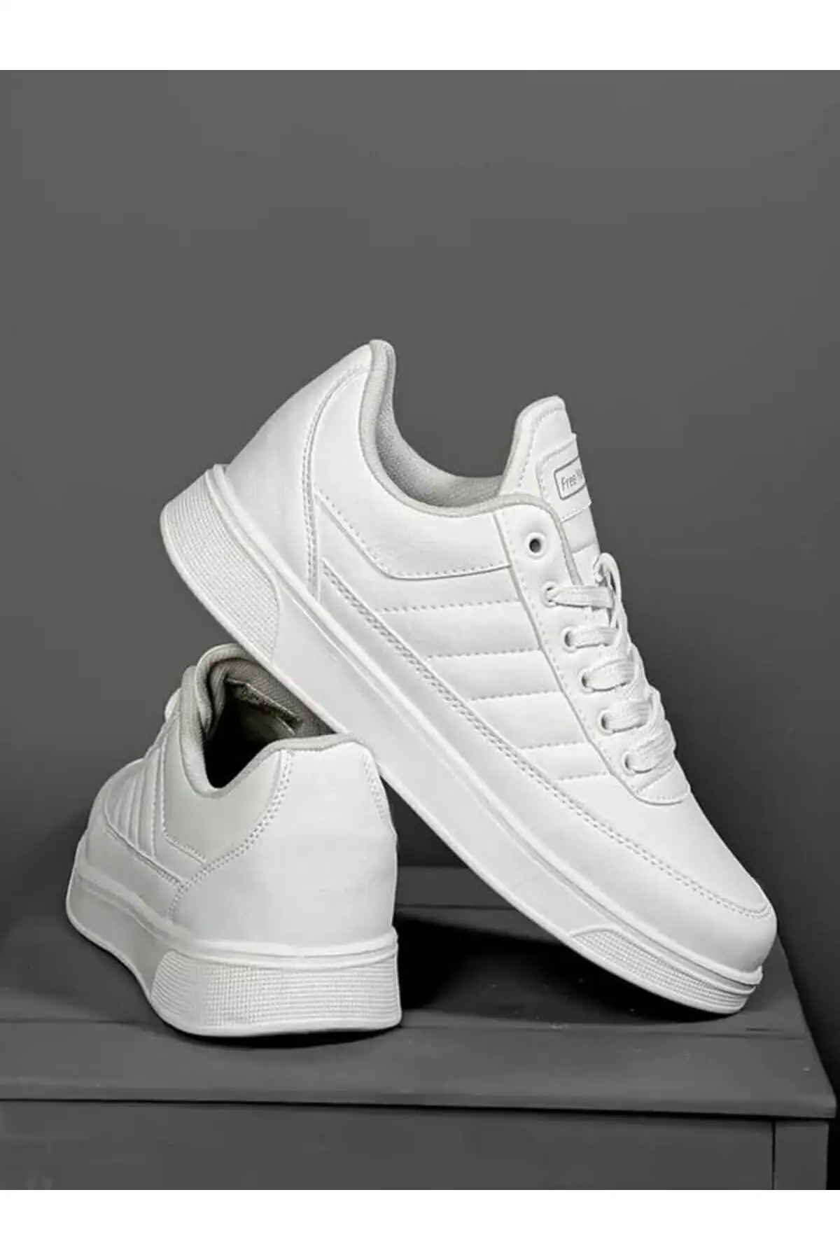 کفش اسپرت مردانه  ورزشی  سفید روزمره با بند و راحتی ارتوپدی برند FREE MARKA - 7731 کفش اسپرت مردانه ورزشی سفید روزمره با بند و راحتی ارتوپدی برند FREE MARKA - 7731