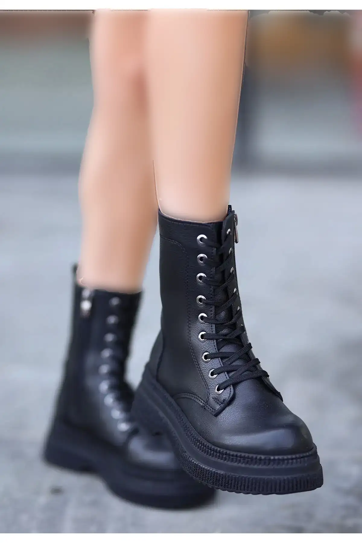 بوت و نیم بوت زنانه چکمه بافتی مشکی رکسین برند Genel Markalar - 8133 بوت و نیم بوت زنانه چکمه بافتی مشکی رکسین برند Genel Markalar - 8133