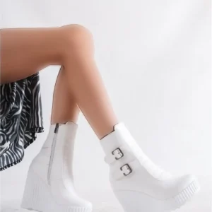 بوت و نیم‌ بوت زنانه پلتفرم دایمند سفید برند POLO PRESTIGE - 7798