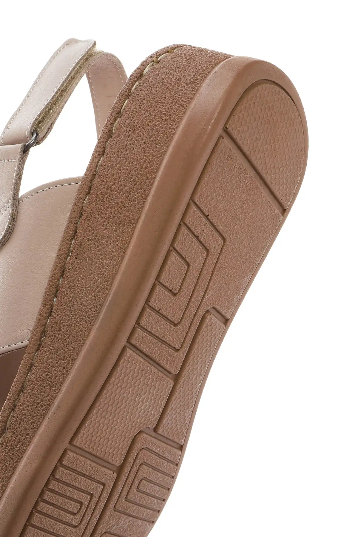 کفش صندل زنانه بند دار با کفی ضخیم از چرم طبیعی، راحتی 25SFD321718 برند Derimod - 8265