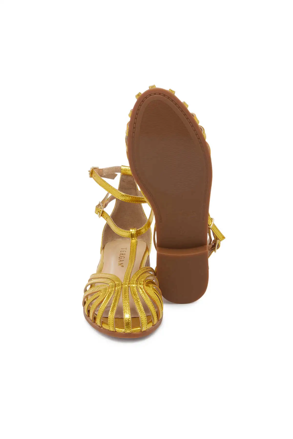 کفش صندل زنانه   چرم طبیعی زرد برند Tergan - 8228 کفش صندل زنانه چرم طبیعی زرد برند Tergan - 8228