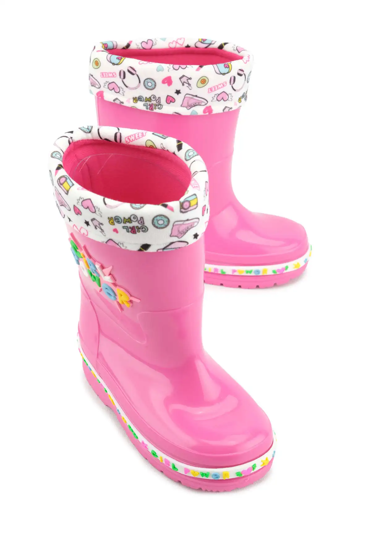 بوت بچگانه چکمه بارانی دخترانه فصلی ضدآب با آستر گرم برند Gezer - 7638 بوت بچگانه چکمه بارانی دخترانه فصلی ضدآب با آستر گرم برند Gezer - 7638