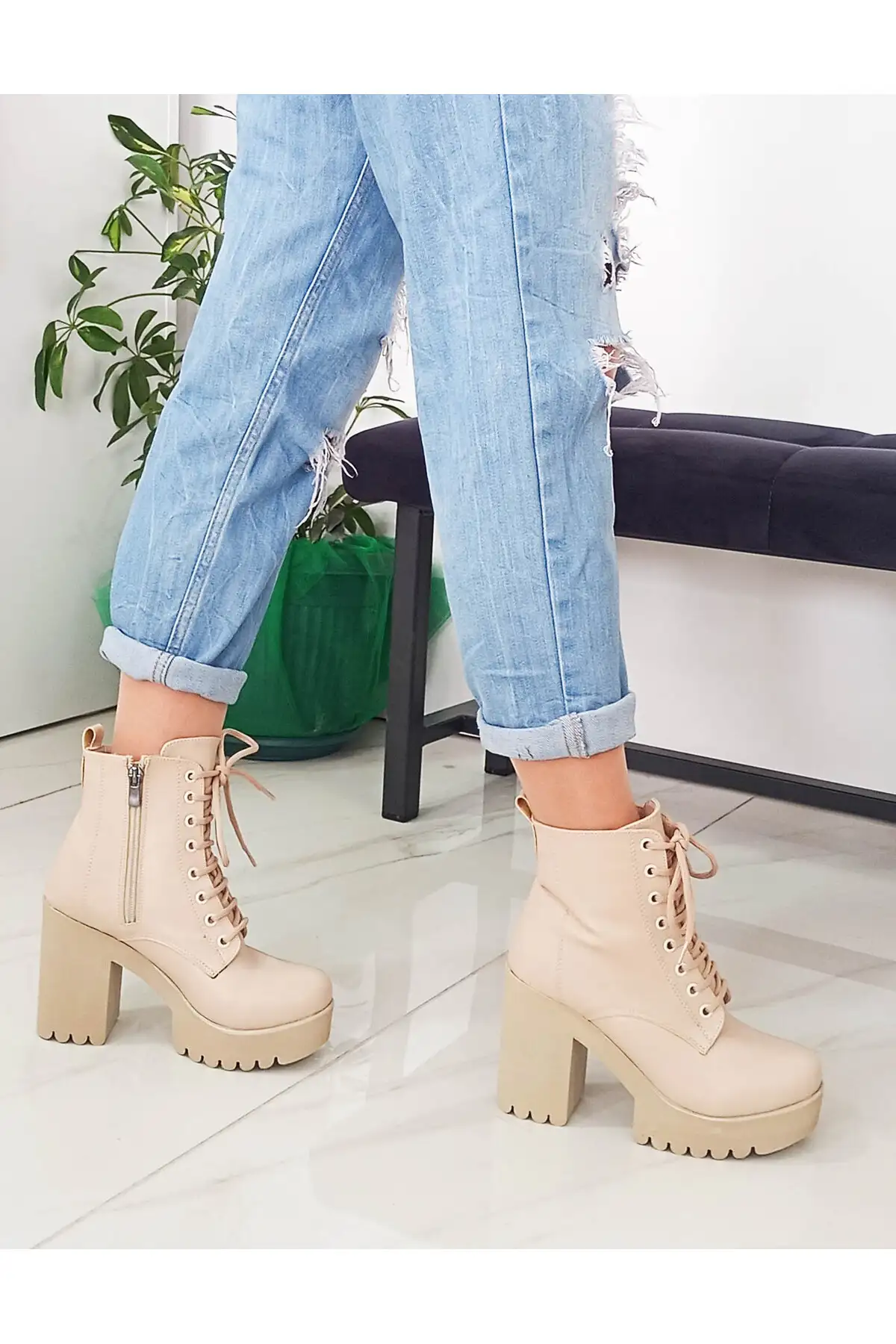 بوت و نیم بوت زنانه پتین  چرم طبیعی رنگی با پاشنه بلند ضخیم برند GDT Ayakkabı - 7810 بوت و نیم بوت زنانه پتین چرم طبیعی رنگی با پاشنه بلند ضخیم برند GDT Ayakkabı - 7810