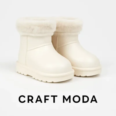 بوت بچگانه چکمه‌های بارانی و زمستانی با زیره‌ی ضد آب و پشمی برند CRAFT MODA - 7615