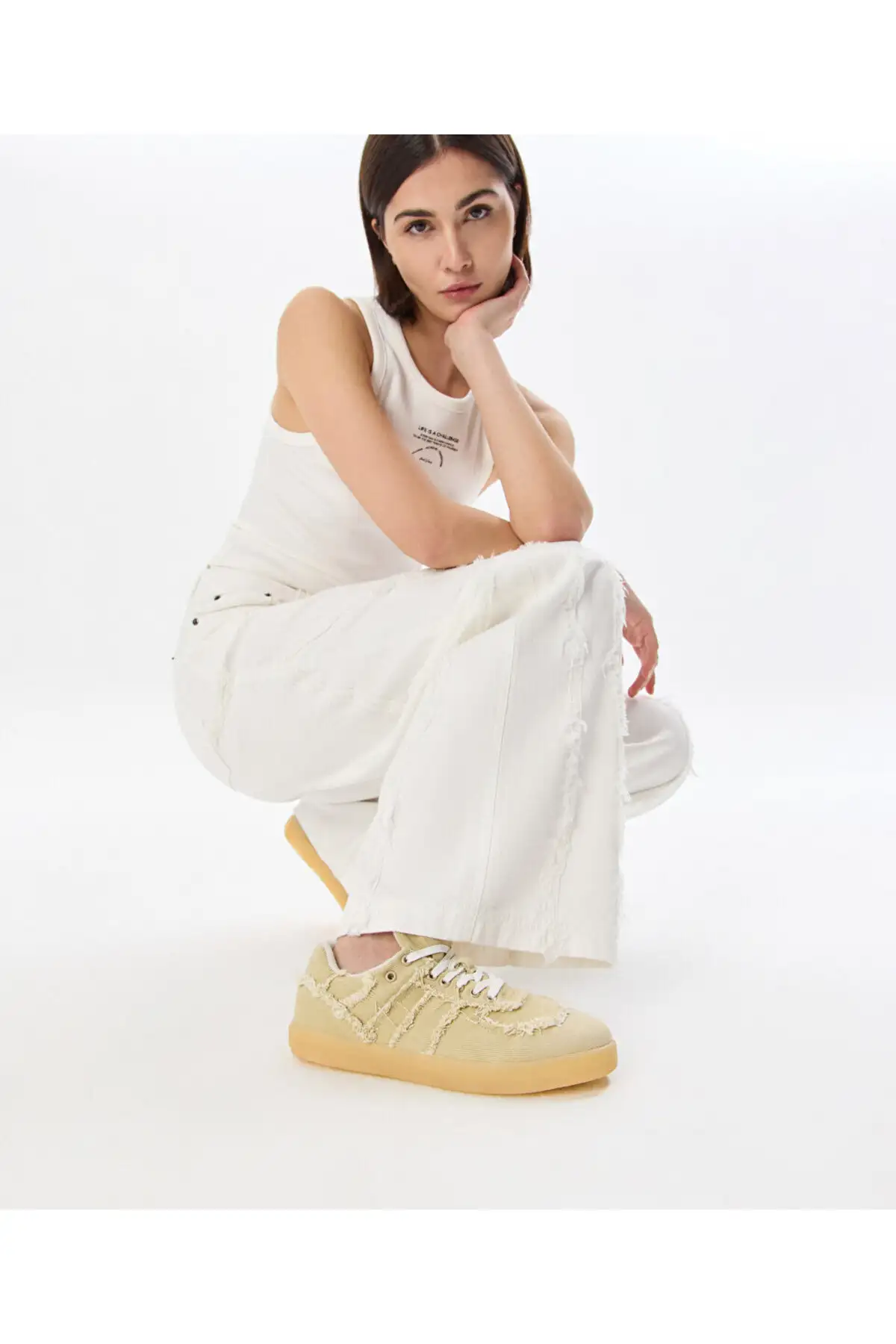 کفش کتانی زنانه  اسنیکر با اثرات کهنه برند Twist - 7963 کفش کتانی زنانه اسنیکر با اثرات کهنه برند Twist - 7963