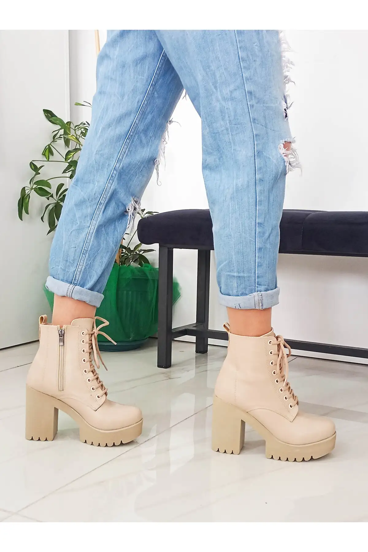 بوت و نیم بوت زنانه پتین  چرم طبیعی رنگی با پاشنه بلند ضخیم برند GDT Ayakkabı - 7810 بوت و نیم بوت زنانه پتین چرم طبیعی رنگی با پاشنه بلند ضخیم برند GDT Ayakkabı - 7810