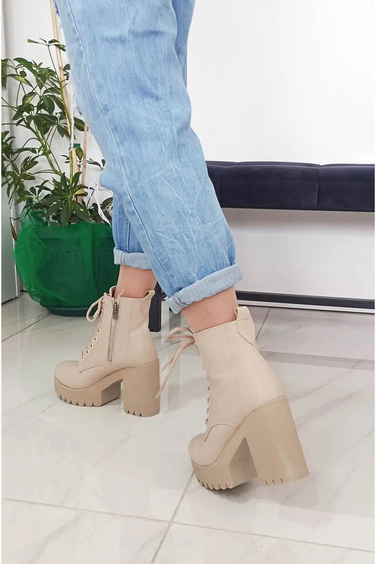 بوت و نیم بوت زنانه پتین  چرم طبیعی رنگی با پاشنه بلند ضخیم برند GDT Ayakkabı - 7810 بوت و نیم بوت زنانه پتین چرم طبیعی رنگی با پاشنه بلند ضخیم برند GDT Ayakkabı - 7810