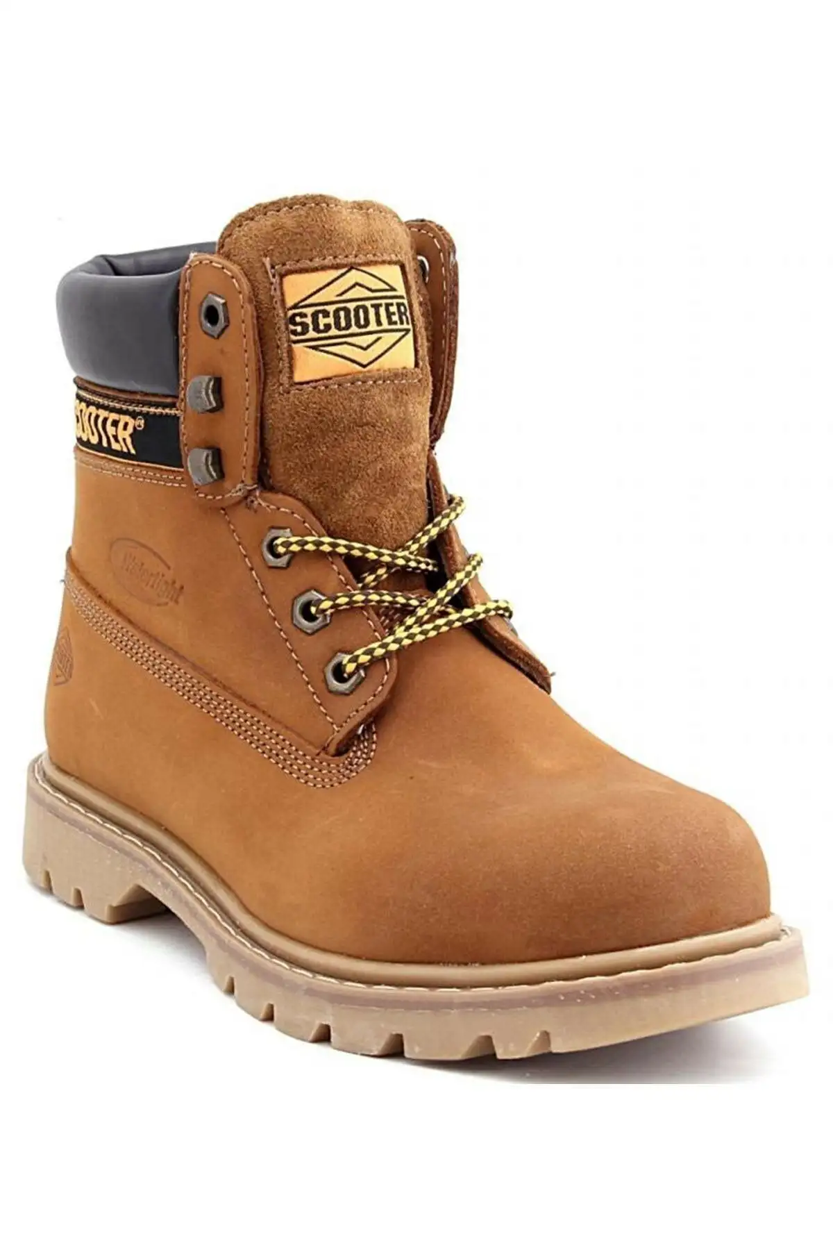 بوت مردانه کفش  کار M5130 ضدآب و جدید با روکش چرم رنگ دارچینی برند Scooter - 7599 بوت مردانه کفش کار M5130 ضدآب و جدید با روکش چرم رنگ دارچینی برند Scooter - 7599