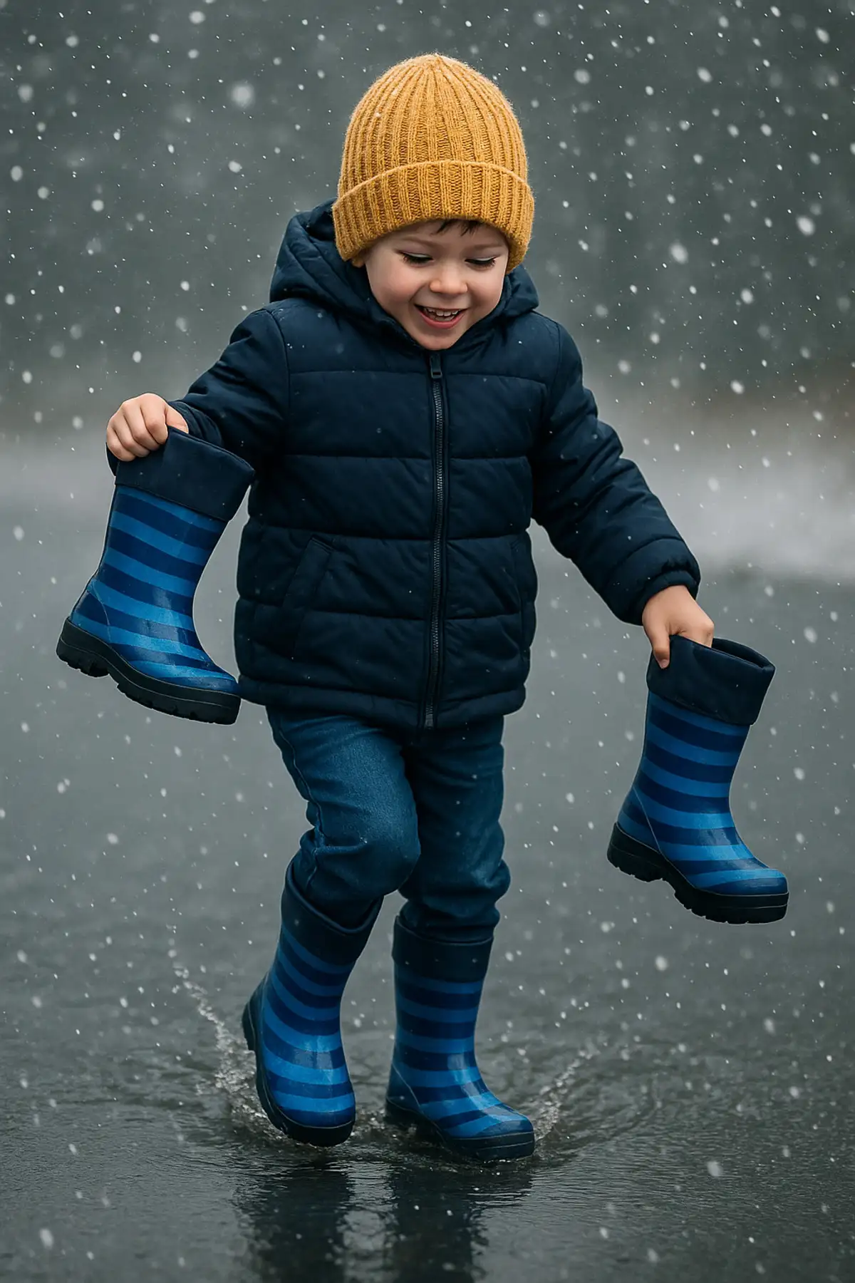 بوت بچگانه چکمه بارانی ضد آب و غیر لغزنده با کفی برای کودکان (پسرانه/دخترانه) دارای پشم مصنوعی مدل AI100 برند Altın Pabuç - 7639