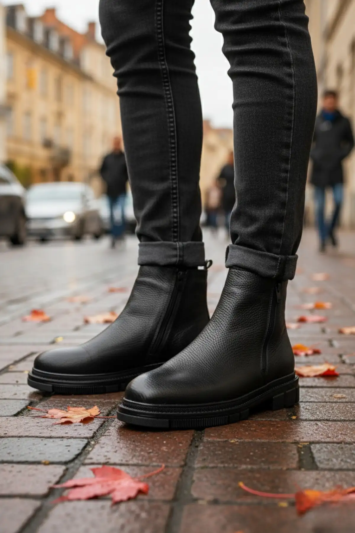 بوت مردانه  زمستانی  چرمی اصل با دو زیپ چرمی چلسی برند Muggo - 8339 بوت مردانه زمستانی چرمی اصل با دو زیپ چرمی چلسی برند Muggo - 8339