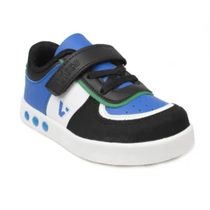 کفش پسرانه ورزشی بچگانه آبی سرمه‌ای با نور برند Vicco - 8295