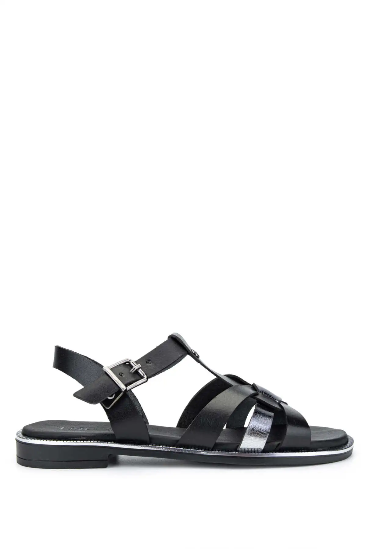 کفش صندل زنانه   ساده مشکی از چرم طبیعی برند Tamer Tanca - 8230 کفش صندل زنانه ساده مشکی از چرم طبیعی برند Tamer Tanca - 8230