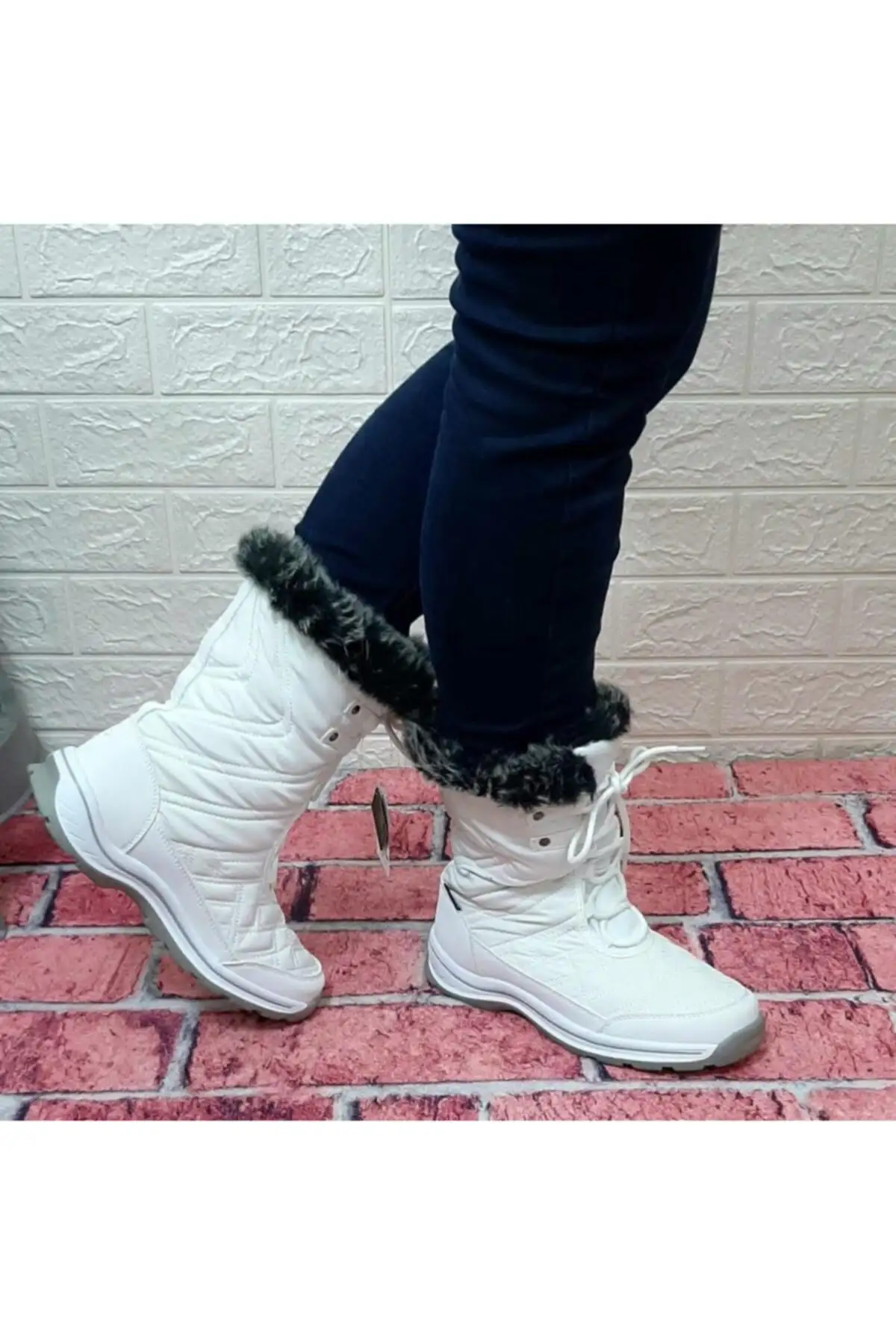 بوت و نیم بوت زنانه چکمه  برفکشی با پارچه چتر سفید رنگ، ضدآب  دارای داخل پشمی برند Hammer Jack - 8099 بوت و نیم بوت زنانه چکمه برفکشی با پارچه چتر سفید رنگ، ضدآب دارای داخل پشمی برند Hammer Jack - 8099