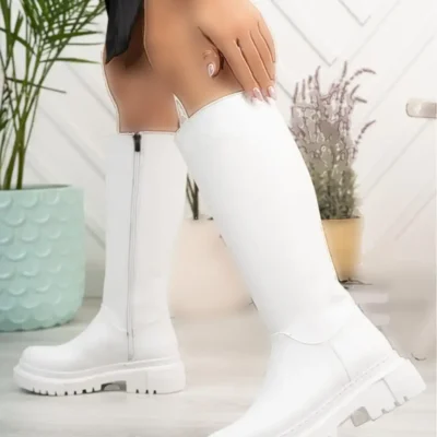 بوت و نیم‌ بوت زنانه پتین سفید رزمره، راحت شیک برند miss fırat - 8081