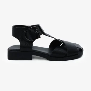 کفش صندل زنانه مشکی از چرم طبیعی برند Greyder - 8235