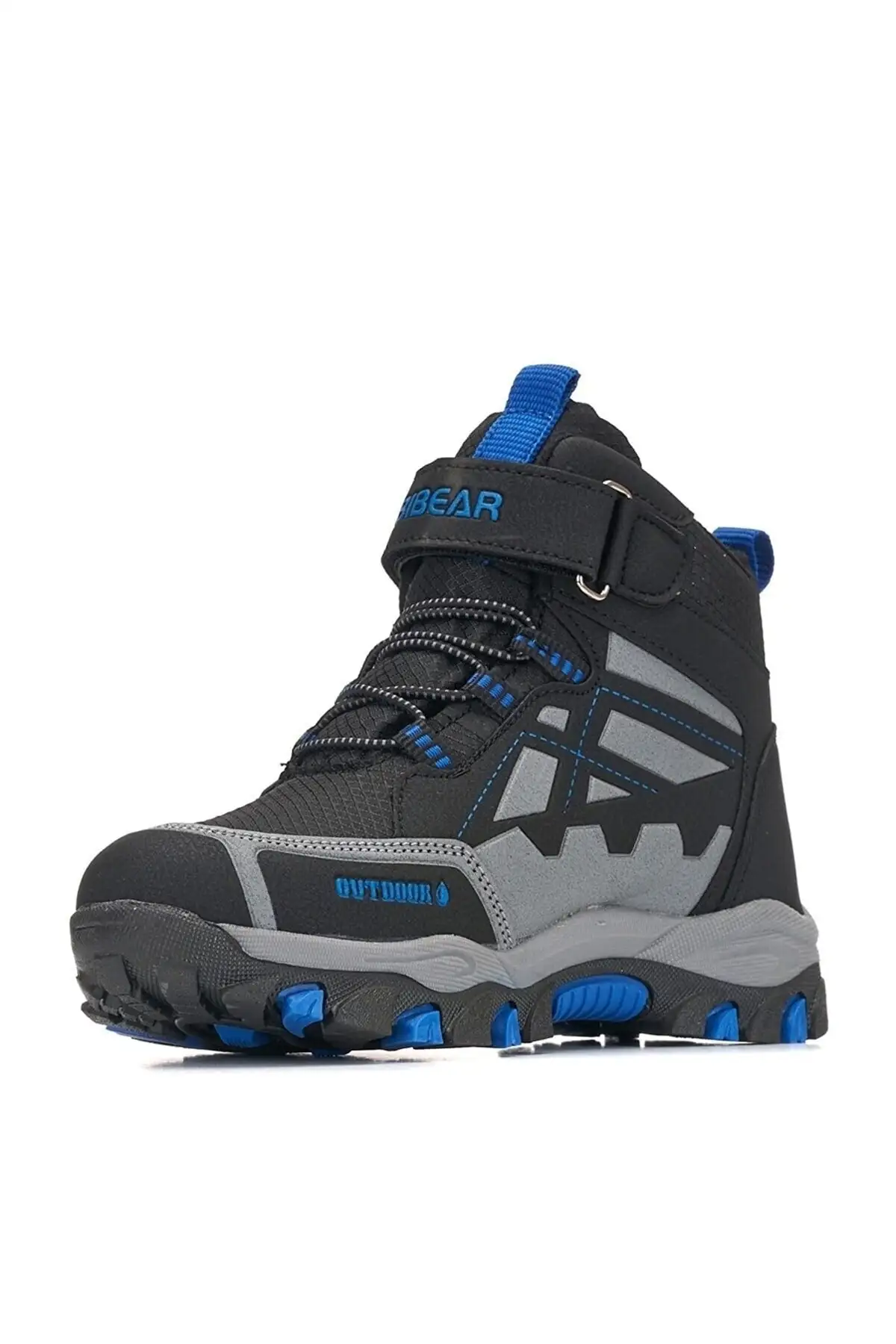 بوت و نیم‌ بوت زنانه بیرنی بچگانه هابی با زیره ضد لغزش آستر گرم، با بند چسبی - سیاه آبی برند SEVER AYAKKABI - 7695