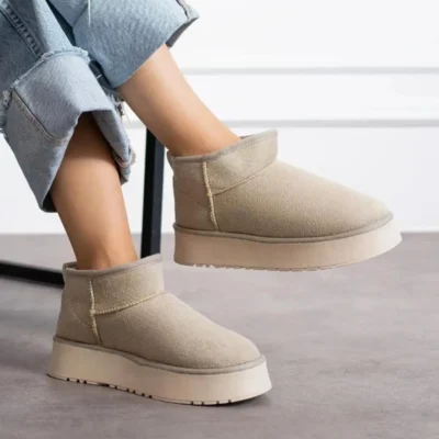 بوت و نیم‌ بوت زنانه نیم برنارد با کفی ضخیم داخل پشمی برند Shakrak - 7696