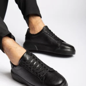 کفش سایز بزرگ مردانه چرم طبیعی با کفی ضخیم و دوخت کناری برند depderi - 7862