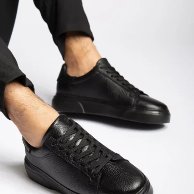 کفش سایز بزرگ مردانه چرم طبیعی با کفی ضخیم و دوخت کناری برند depderi - 7862