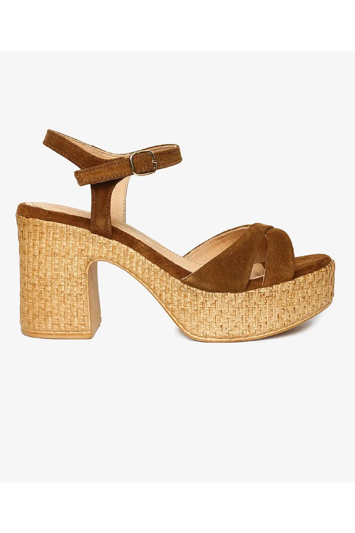 کفش صندل زنانه پاشنه‌دار از چرم طبیعی سوئدی برند Greyder - 8275