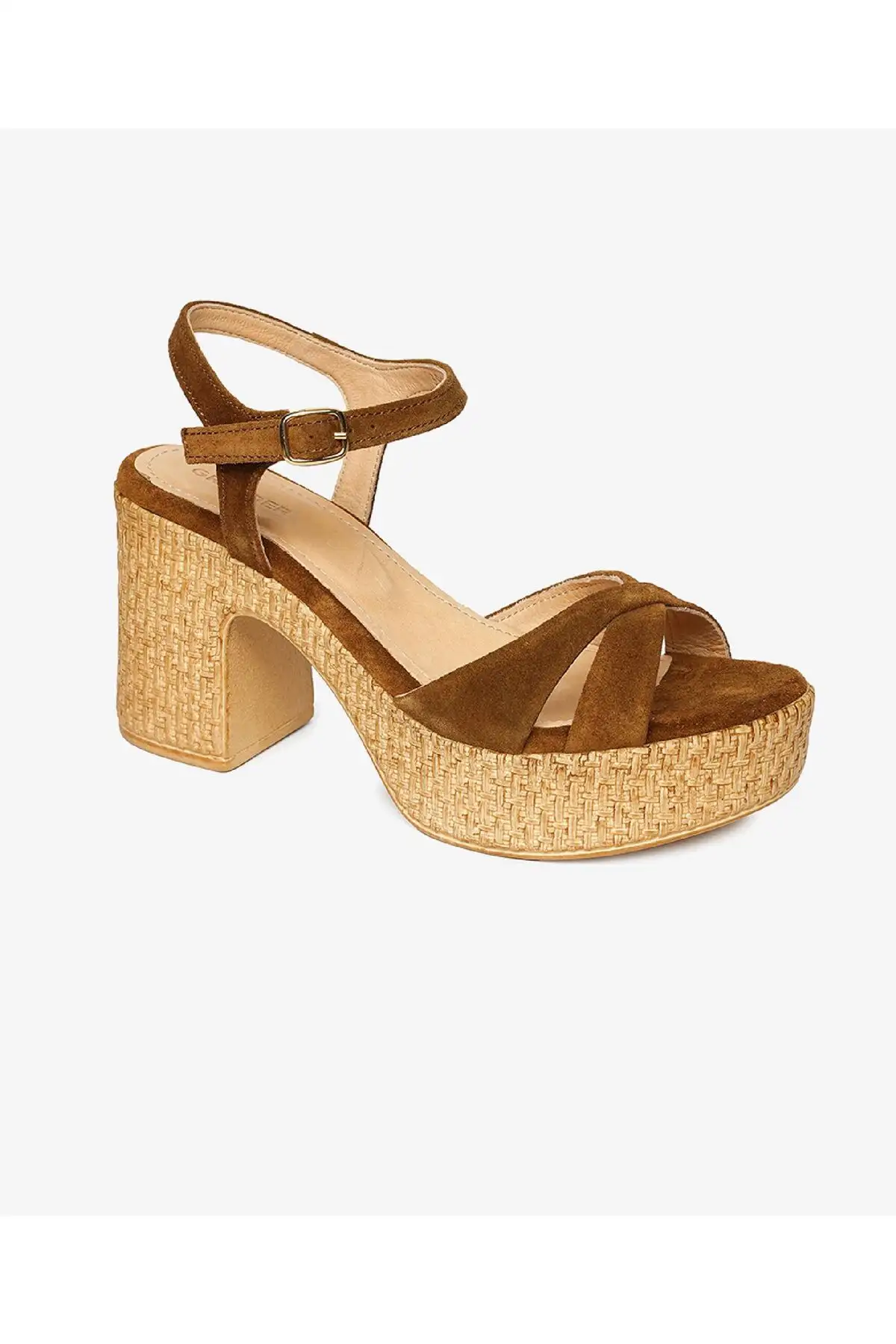 کفش صندل زنانه پاشنه‌دار از چرم طبیعی سوئدی برند Greyder - 8275